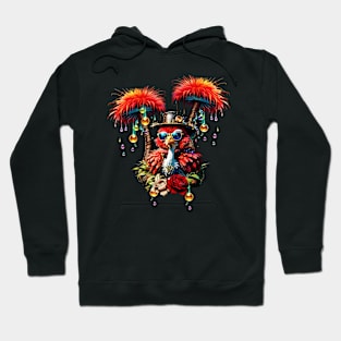 Stunning colorful  steampunk ostrich. Hoodie